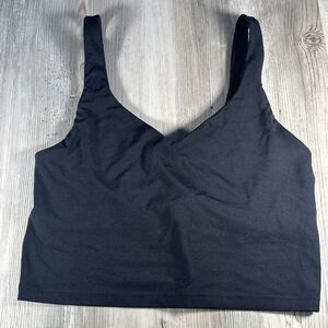 Aerie Offline Real Me Black Sports Bra Cropped Top Size S